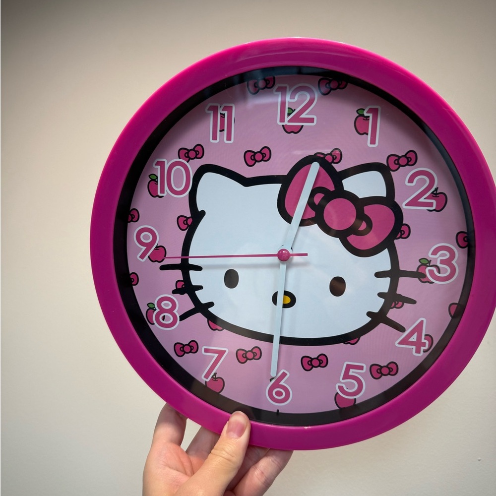 Hello Kitty Pink and White Wall Clock